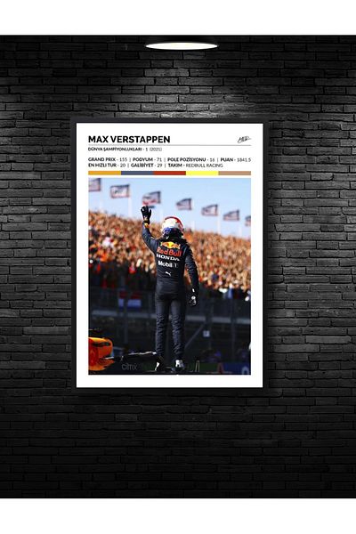 NT Handmade Black Frame Look Max Verstappen Decor de perete Sufragerie Dormitor Copii 20x30 Pictură