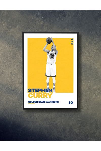 NT Handmade Cadru negru Aspect Stephen Curry Decor de perete Sufragerie Dormitor Copii 20x30 Pictură