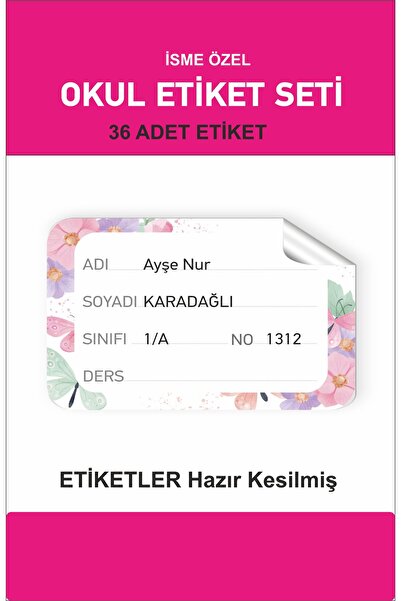 43 cici süsler organizasyon Kitap Defter Sticker 36 Adet Hazır Kesilmiş Okul ...