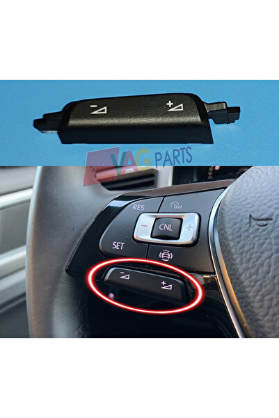 GCP German Car Parts مفتاح تشغيل الصوت Golf 7 - مفتاح صوت عجلة القيادة Golf 7 - زر الزر الأيسر لعجلة القيادة Golf 7