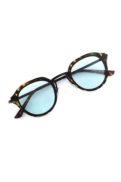 TomyHelf Women's Sunglasses Oval Camouflage Frame Mint Green Glass