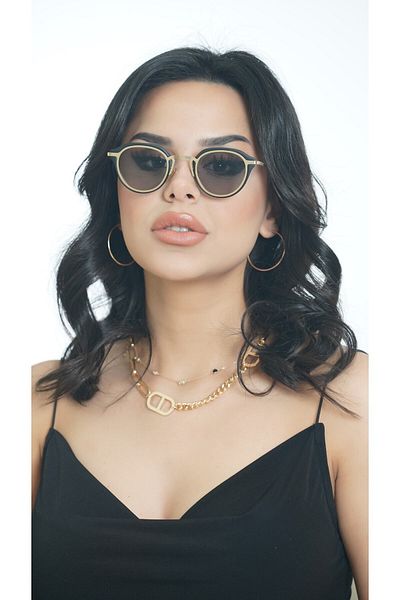 TomyHelf Women's Sunglasses Oval Matte Black Frame Smoked Glass