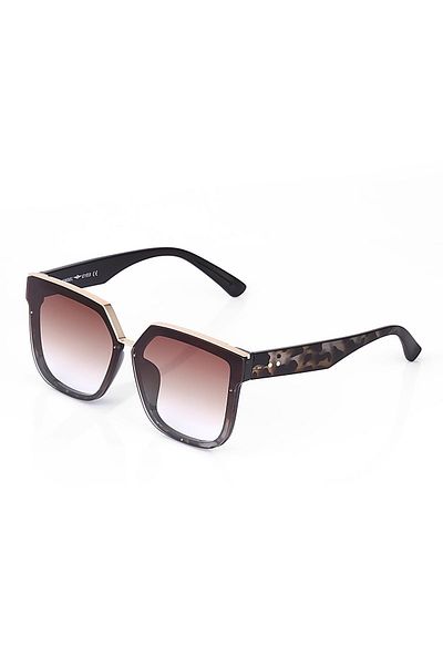 TomyHelf Women's Sunglasses Wide Leopard Frame Brown Glass