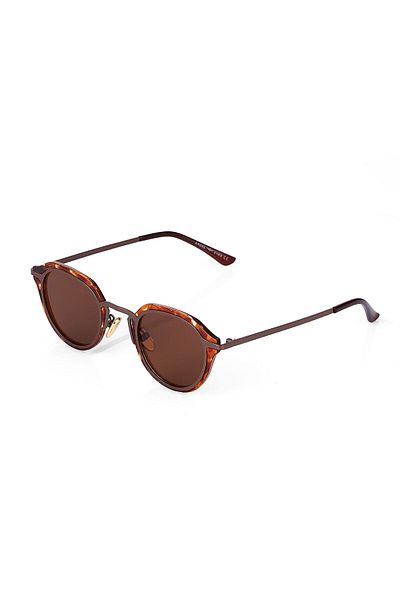 TomyHelf Women's Sunglasses Oval Leopard Frame Brown Glass