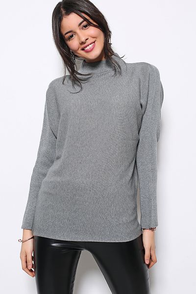 AVORWE Half Fisherman Plain Knitted Knitwear Sweater