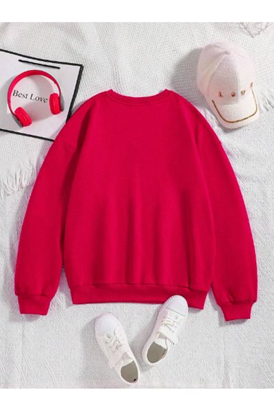 MAGORS STIL-X BUMBAC CU Gâtul rotund CU IMprimare INIMĂ, CULOARE ROȘU OVERSIZE HEARTBREAKER PERSONALIZAT