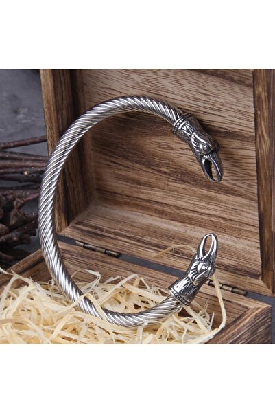 northstarshop Viking Kuzgun Kafası Odin Nordik Raven Kelepçe Tarz Ayarlanabil...
