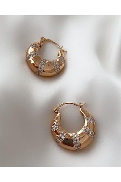 Zehure Shiny Zircon Stone Detail Vintage 316l Stainless Steel Anti Allergic Earrings