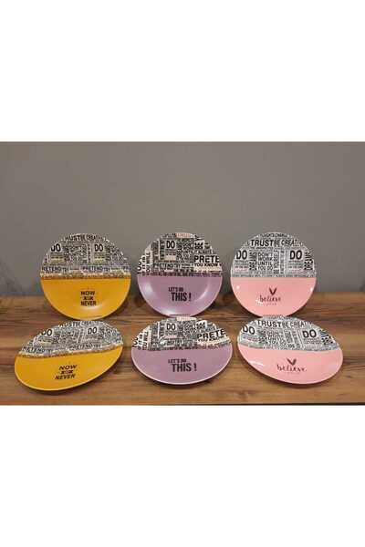 Keramika KERAMİKA 26 CM SERVİS TABAĞI 6 ADET RENGARENK