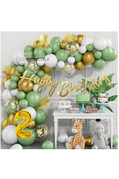 BİDOLUMUTLULUK Küf Yeşilli Doğum Günü Seti Parti Eğlence