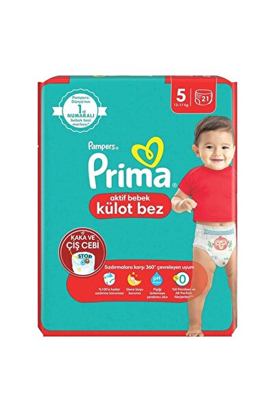Prima Aktif Bebek Külot Bez 5 Beden 12-17 Kg 21 Adet
