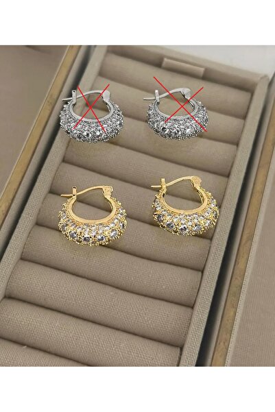 Zehure Yarım Ay Şeklinde Parlak Zirkon Taşlı 316L Paslanmaz Çelik Anti Alerji...