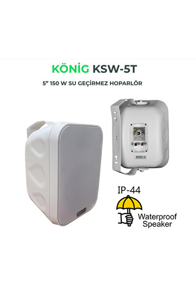 KSW-5T 5" 150W Su Geçirmez İp-44 Sütun Hoparlör Outdoor (2Adet)