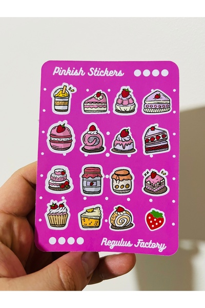 Cuppy Box ملصق حلو صغير 1 ورقة مقاس A6 16 قطعة ملصق