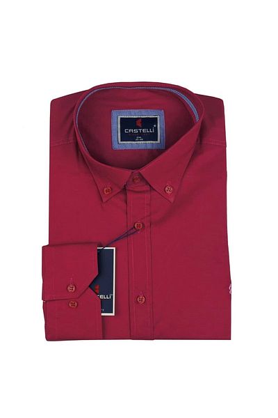 marufshop Cămașă de sezon oversize din Lycra pentru bărbați, roșu Claret