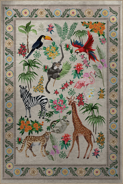 Rugs Modern Halı Doğa Temalı Çiçek Zürafa Kaplan Desenli Kreatif Modern Dekor...