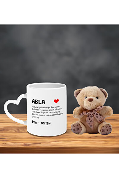 lenostra Ablaya Dogum Gunu Hediyesi Kişiye Özel Anlamlı Kalp Kulplu Kupa ve T...