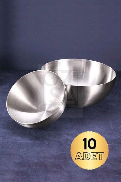 ÖzSa Home 10-Piece Stainless Steel Snack Bowl Nut Bowl Set 8.5 cm Bowl