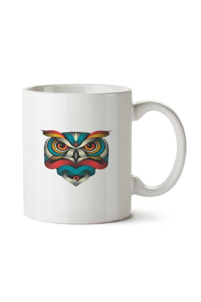 ART HEDİYE كوب بطبعة على شكل بومة صلصال على الجانبين