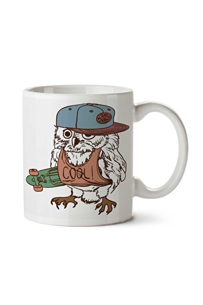 ART HEDİYE كوب تزلج على شكل بومة مطبوع على الجانبين