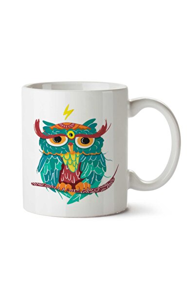 ART HEDİYE كوب على شكل بومة برق مطبوع على الجانبين