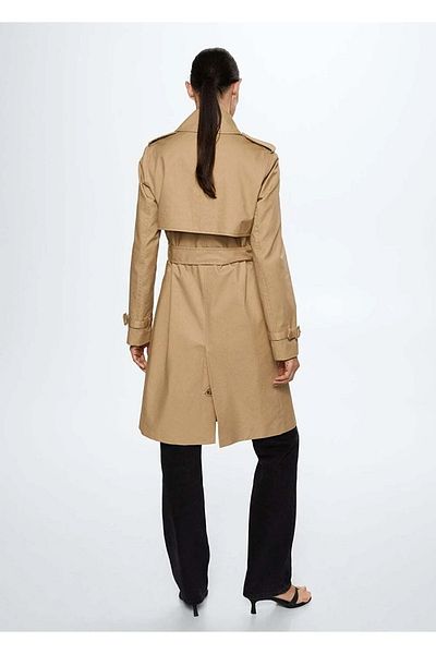 MANGO Beiger Damen-Trenchcoat 37052879