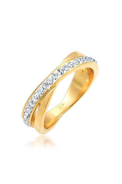 ELLI Ring mit umwickelten Kristallen 925 Sterling Silber