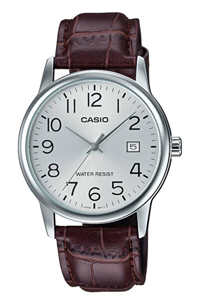 Casio Kahverengi Deri Kayışlı Takvimli Erkek Kol Saati