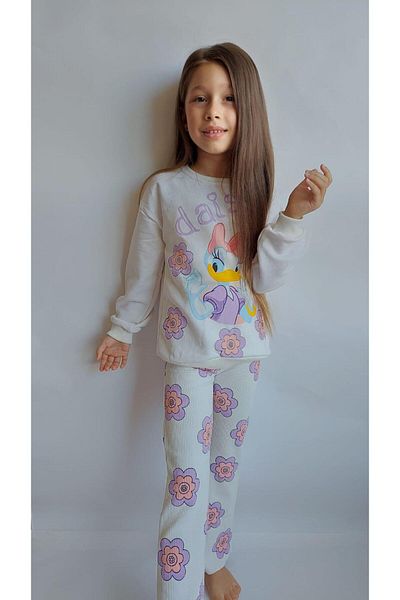 QUB CLUB Girl's Floral Double White Set