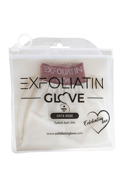 EFM Exfoliatin Glove Medium Size Personal Bath Scrub Set - 100% Natural Viscous Scrub and Washcloth