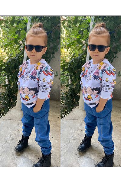 Calisa Αγόρι Snoopy Sweat Elastic Jogger Jeans Παντελόνι Ομαδικά Ρούχα