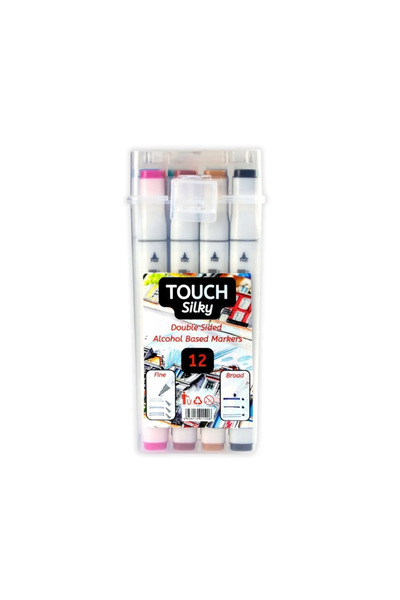 Art Tone Touch Silky Marker Art Çift Uçlu 12 Adet Kalem Seti Plastik Çantalı ...