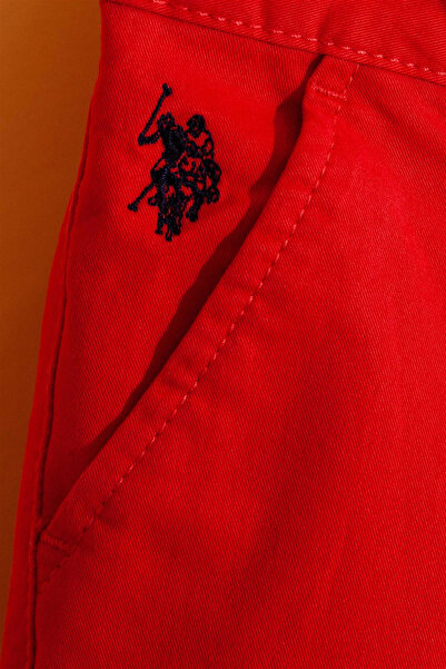 U.S. Polo Assn. Erkek Çocuk Kırmızı Kanvas Pantolon