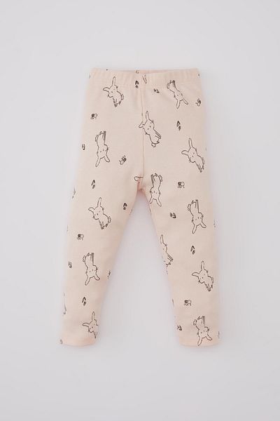 DeFacto Baby Girl Rabbit Printed Long Sleeve Ribbed Camisole Pajama Set
