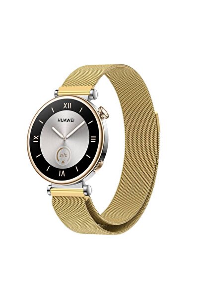Fibaks Çelik Huawei Watch GT4 41mm Uyumlu Metal Hasır Örgü Mıknatıslı Milano ...