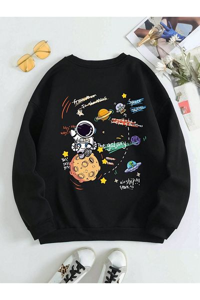 BEGRİFF Unisex Kids Astronaut Planet Printed Sweatshirt