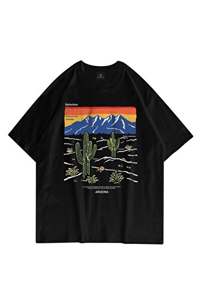 FECCY Tricou oversize unisex Arizona Befearless negru