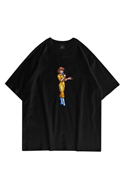 FECCY Tricou Negru Oversize Unisex April O'neil Ninja Turtles