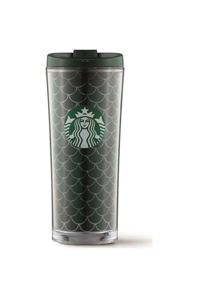 Starbucks ترمس أخضر شفاف سعة 473 مل