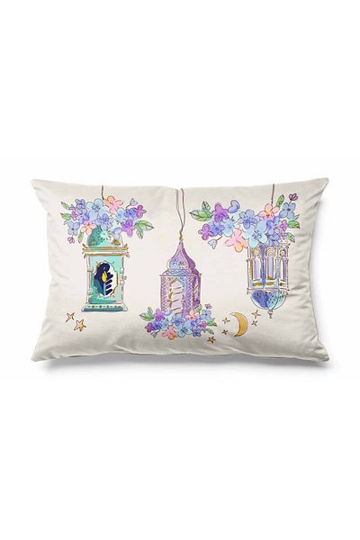 Pilloveland Rectangular Candle Patterned Double Sided Printed Suede Throw Pillow Cover