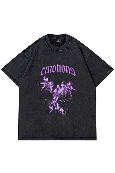 FECCY Unisex majica sa širokim krojem i antacidnim efektom - Emotions Washed