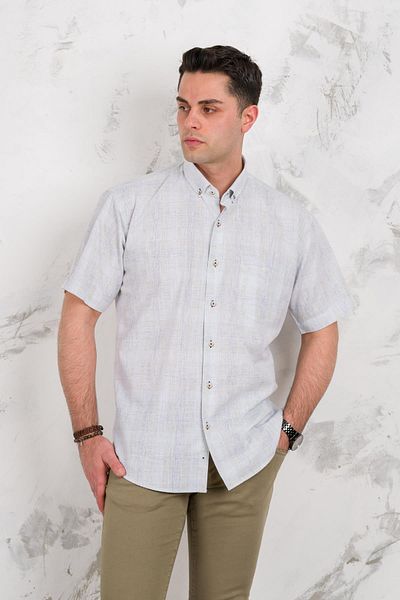 BİCAN Bican Classic Cut Pocket καρό μοτίβο βαμβακερό καλοκαιρινό λεπτό υφασμάτινο πουκάμισο