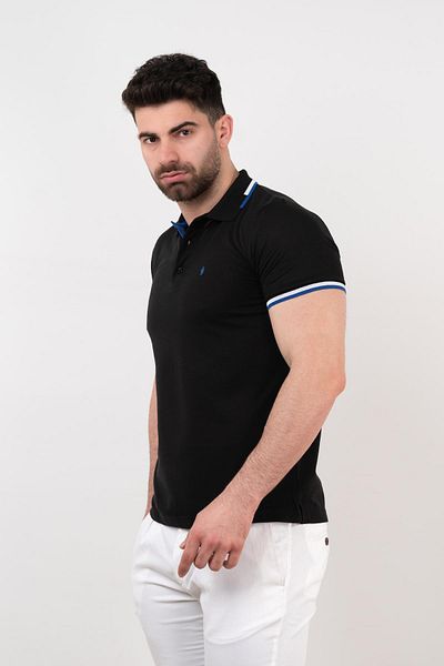 San&Fa Ανδρικό μπλουζάκι Polo Neck Slimfit