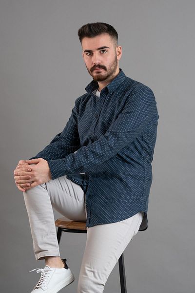 Dorss Мъжка зимна риза Slimfit с шарки