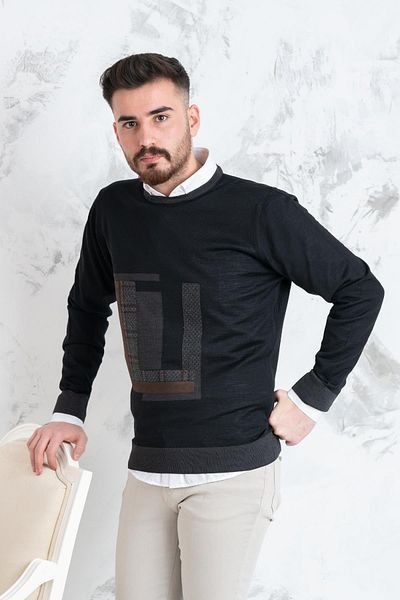 Ecer Ανδρικό πουλόβερ με λεπτό πλεκτό σχέδιο Slimfit Piece