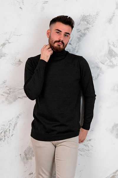 AKÇAYLAR Мъжки пуловер с поло яка Slimfit