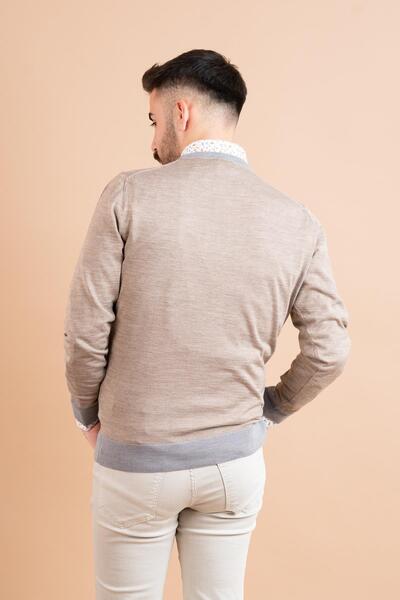 Ecer Slimfit Piece Patterned Thin Knitwear Men's Sweater