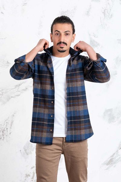 ADVANTE Cămașă de lemne pentru bărbați cu glugă Slimfit