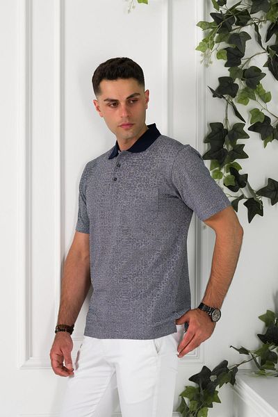 nehir by ahmet fulker Ανδρικό μπλουζάκι Nehir By Faruk Ulker Polo με μοτίβο Mercerized Superfine Cotton με τσέπες