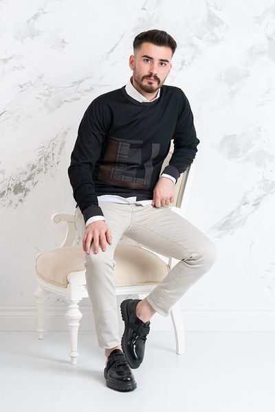 Ecer Ανδρικό πουλόβερ με λεπτό πλεκτό σχέδιο Slimfit Piece